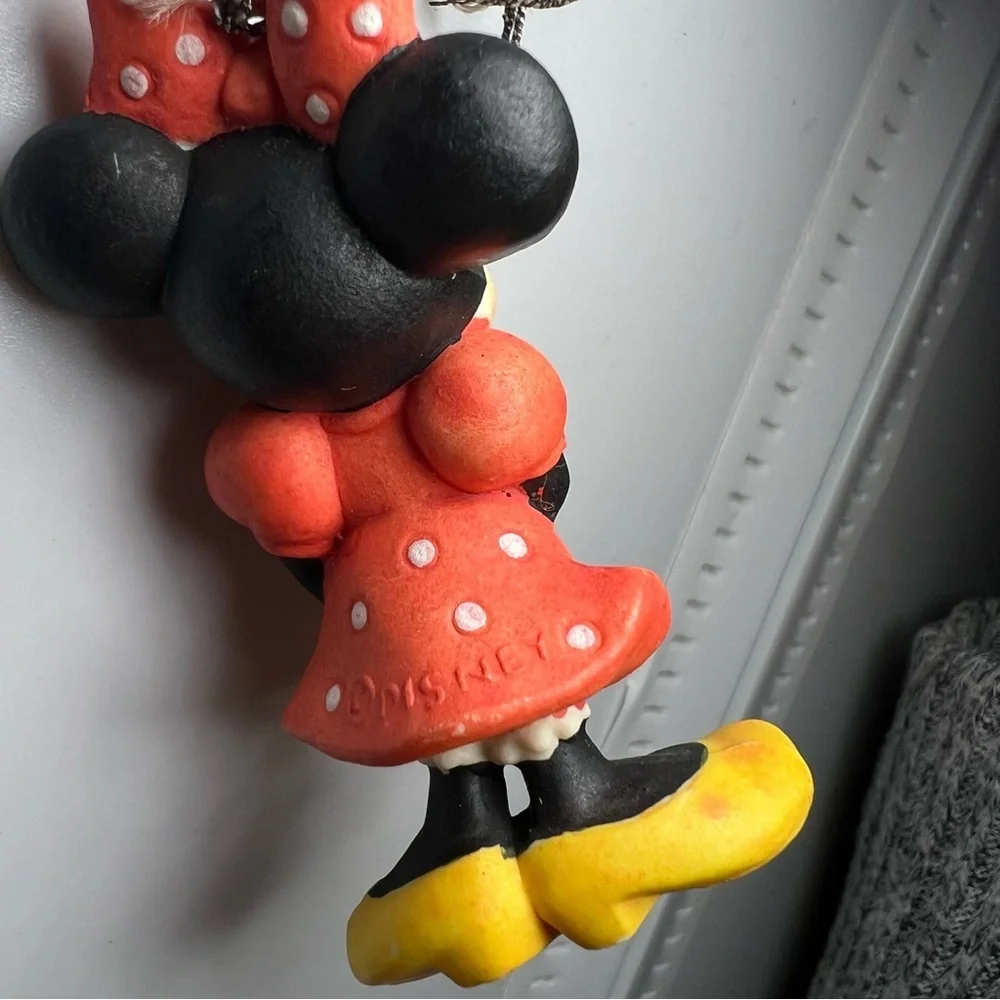 Vintage MICKEY MOUSE AND MINNIE MOUSE Ornament SET OF TWO WALT DISNEY Holiday - Picture 6 of 6
